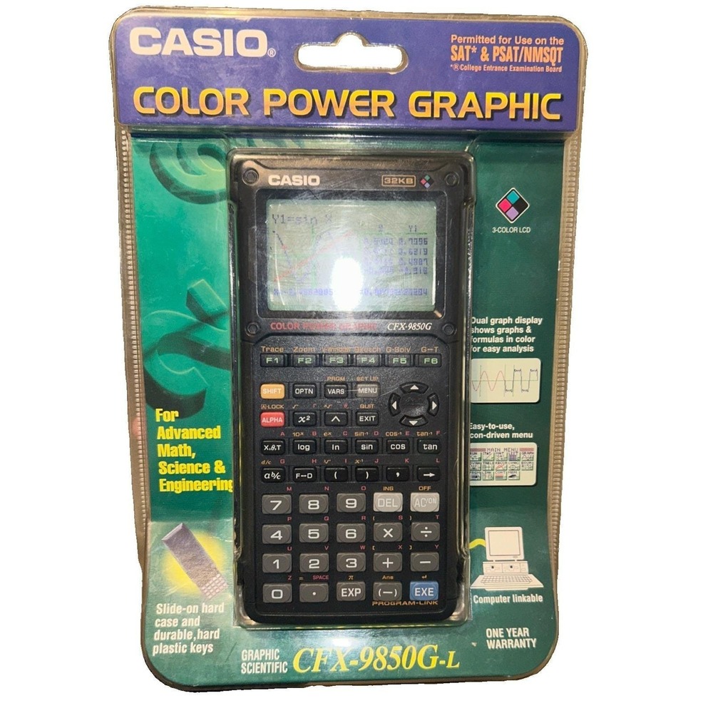 Casio CFX-9850G-L Plus Black Color Graphing Scientific Calculator New SEALED Sat